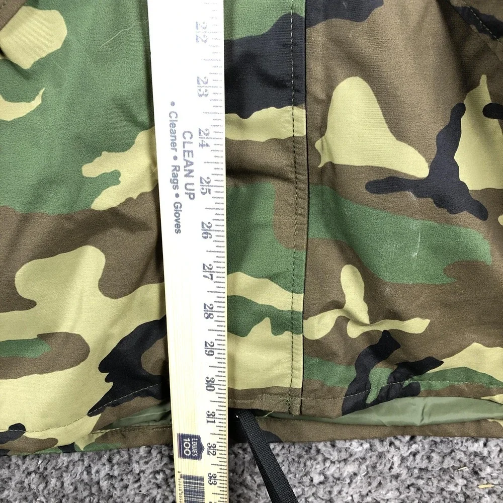 Vintage US Army ECWCS‎ Cold Weather Parka Coat Mens Large Green Hooded Camo